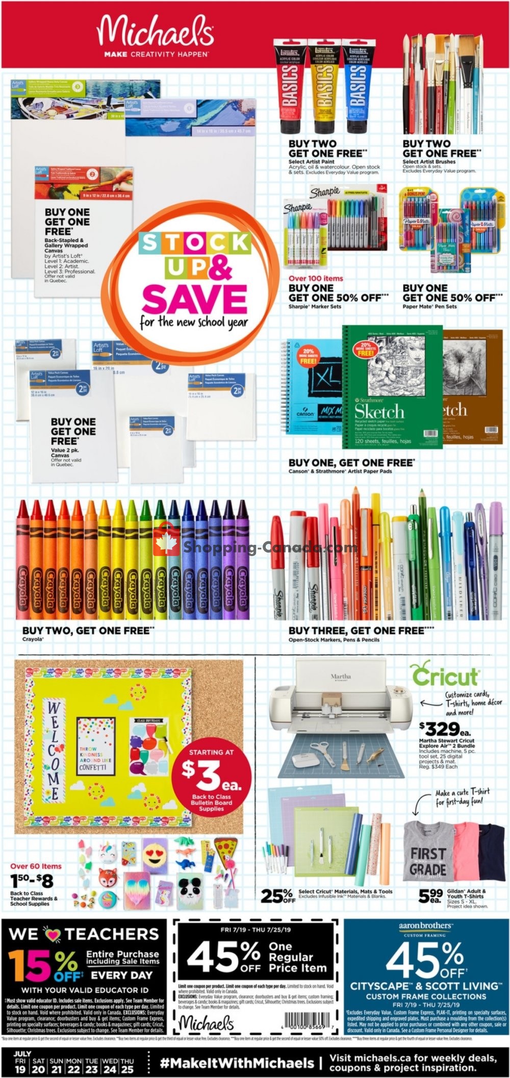 Michaels flyer from Friday July 19, 2019 to Thursday July 25, 2019 - page 1
