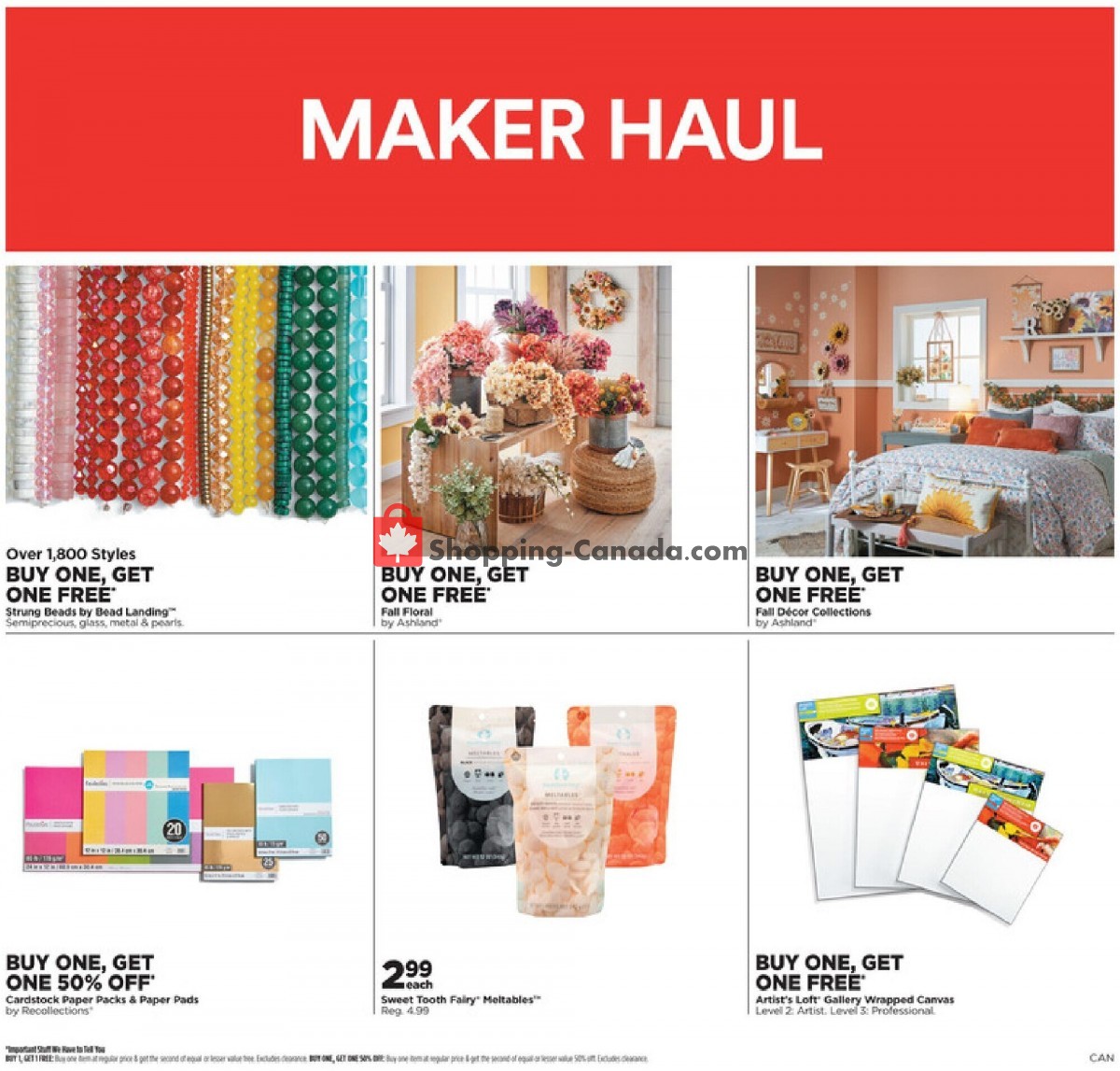 Michaels Canada, flyer (Weekly Special) August 5 August 11, 2022