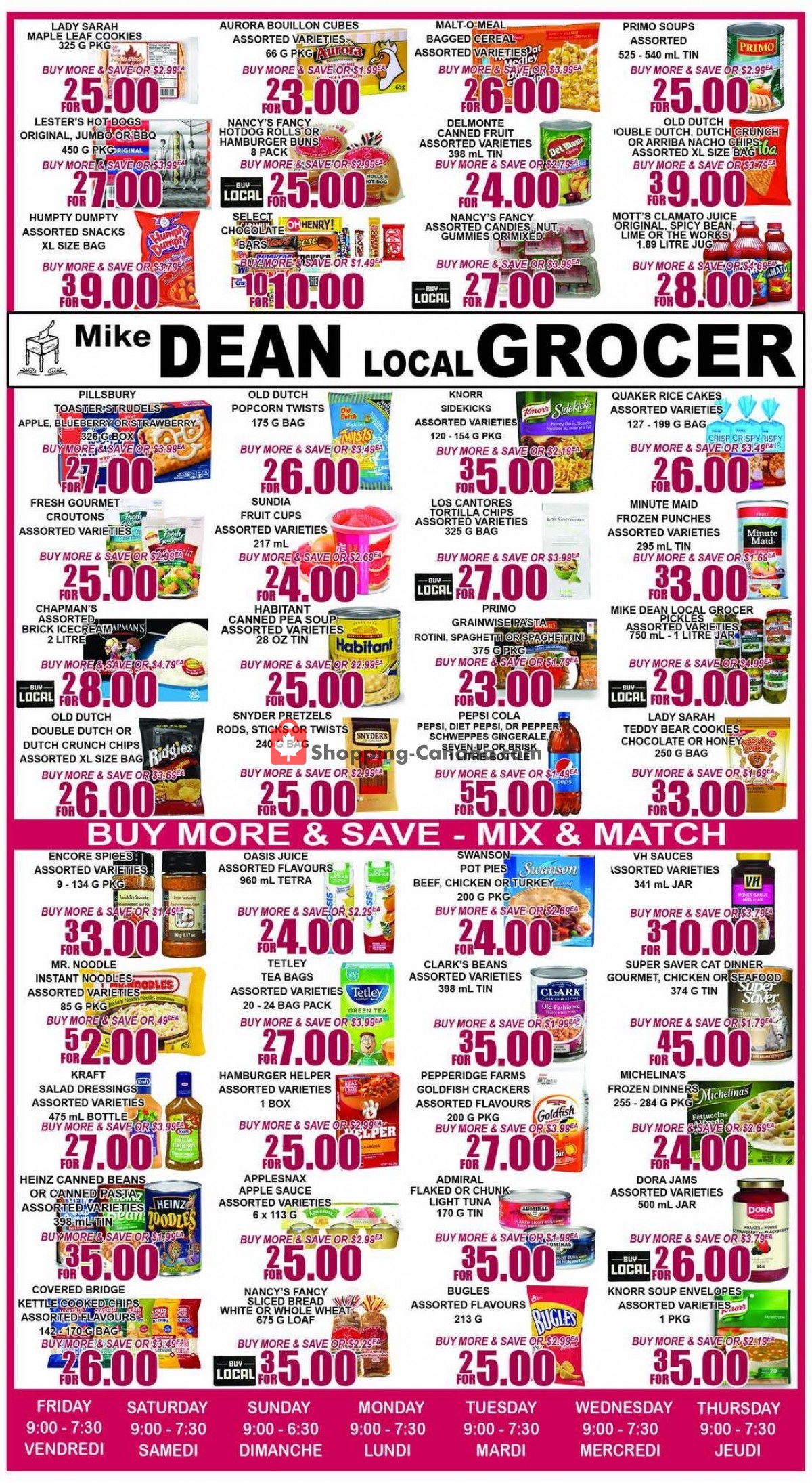 Mike Dean’s Local Grocer flyer from Friday April 30, 2021 to Thursday May 6, 2021 - page 1