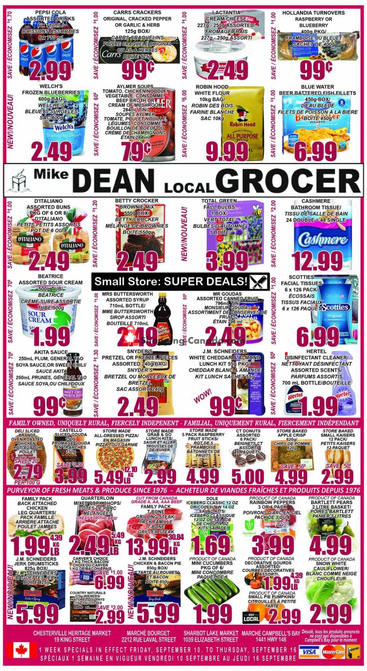 Mike Dean’s Local Grocer flyer from Friday September 10, 2021 to Thursday September 16, 2021 - page 1
