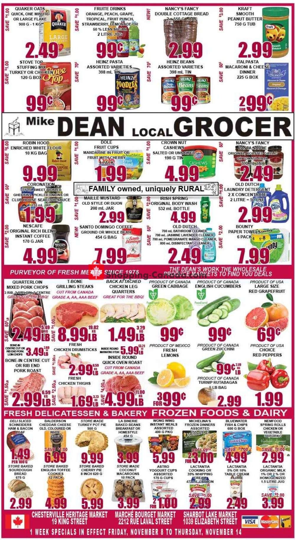 Mike Dean’s Local Grocer flyer from Friday November 8, 2019 to Thursday November 14, 2019 - page 1