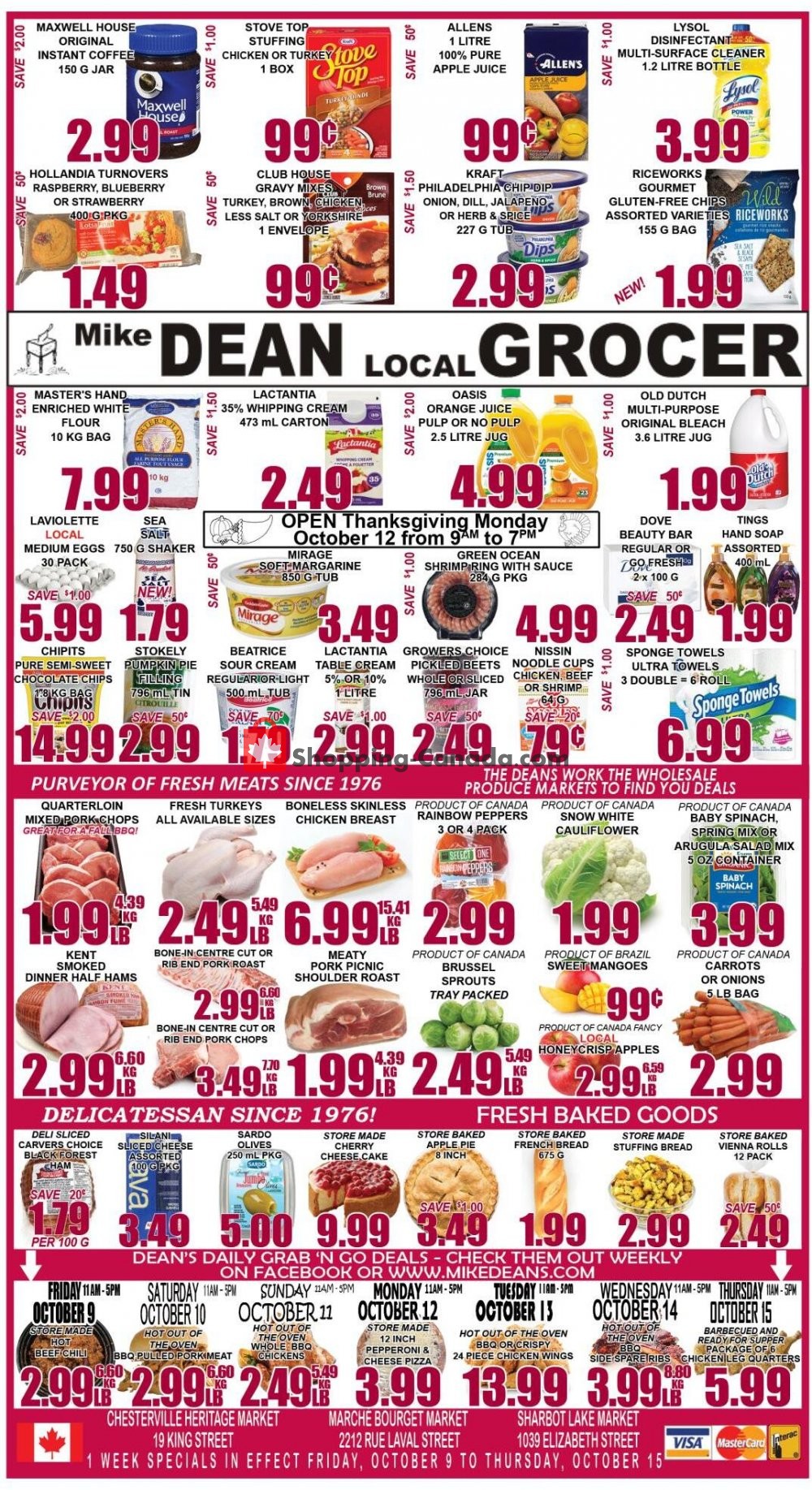 Mike Dean’s Local Grocer flyer from Friday October 9, 2020 to Thursday October 15, 2020 - page 1