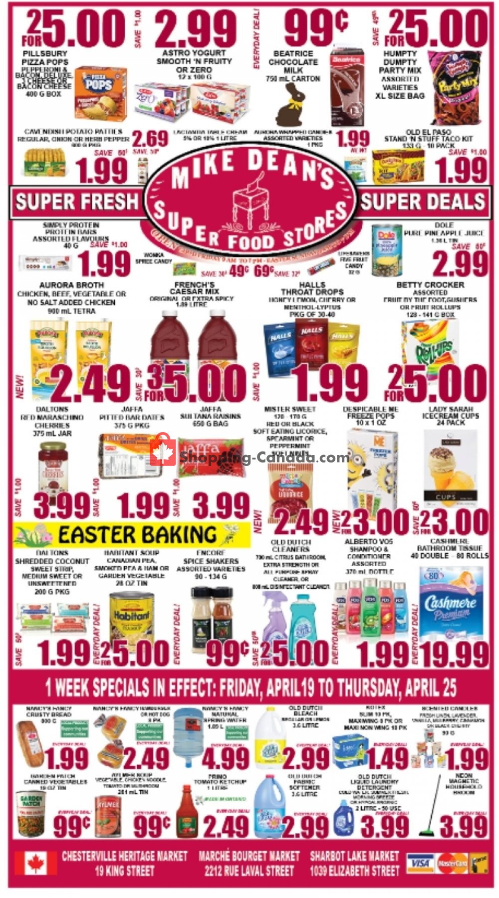 Mike Dean’s Local Grocer flyer from Friday April 19, 2019 to Thursday April 25, 2019 - page 1