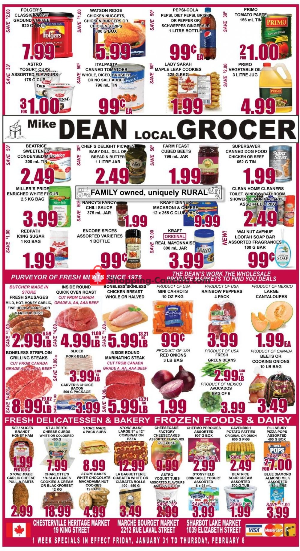 Mike Dean’s Local Grocer flyer from Friday January 31, 2020 to Thursday February 6, 2020 - page 1