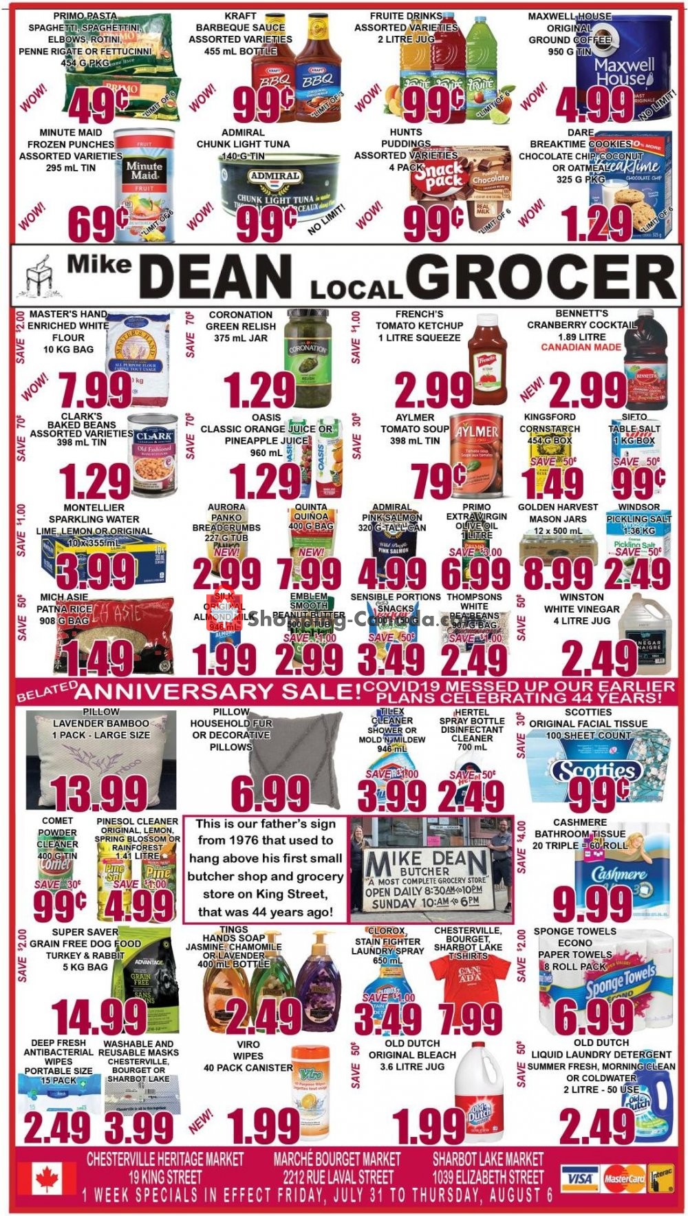 Mike Dean’s Local Grocer flyer from Friday July 31, 2020 to Thursday August 6, 2020 - page 1