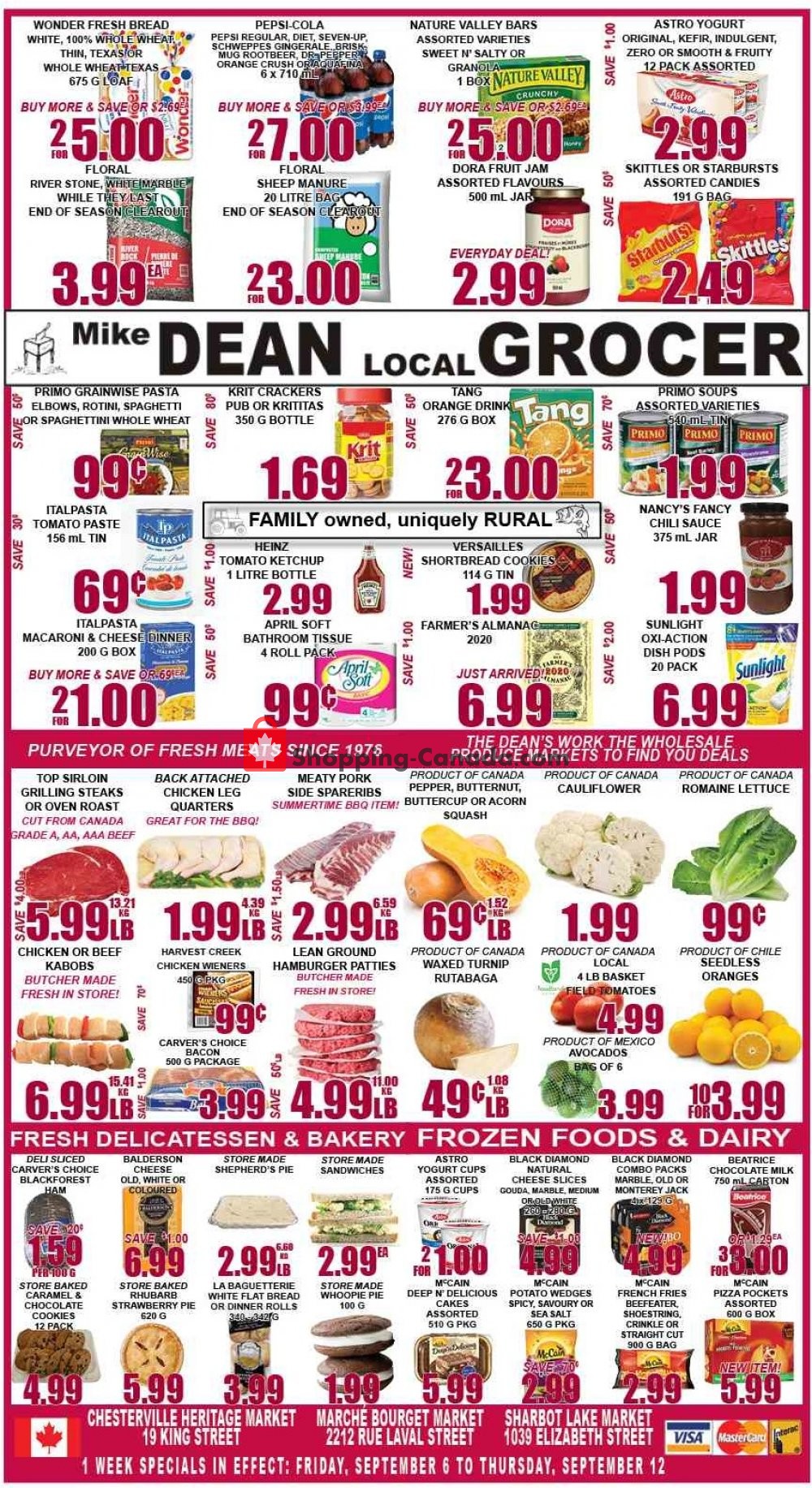Mike Dean’s Local Grocer flyer from Friday September 6, 2019 to Thursday September 12, 2019 - page 1