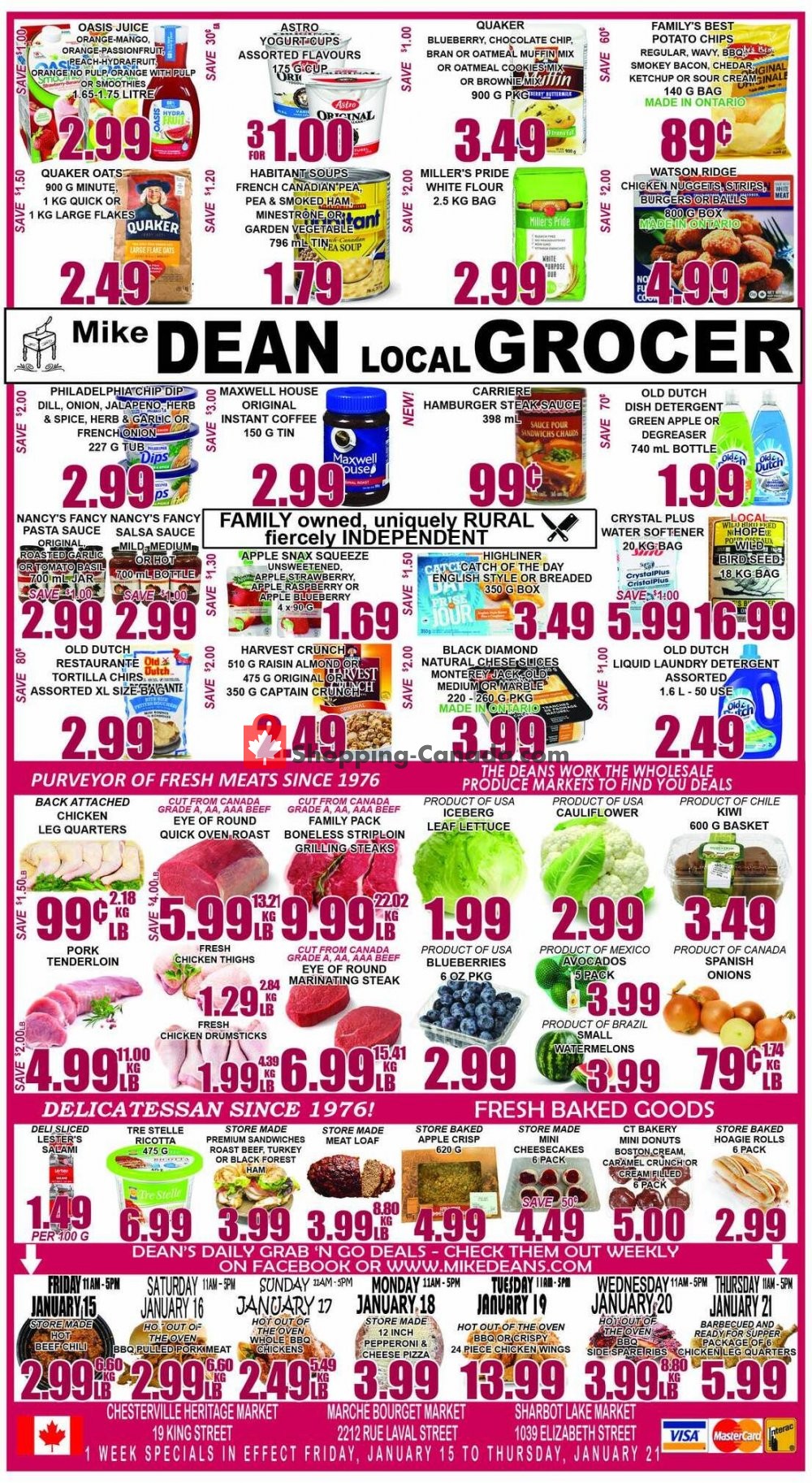 Mike Dean’s Local Grocer flyer from Friday January 15, 2021 to Thursday January 21, 2021 - page 1