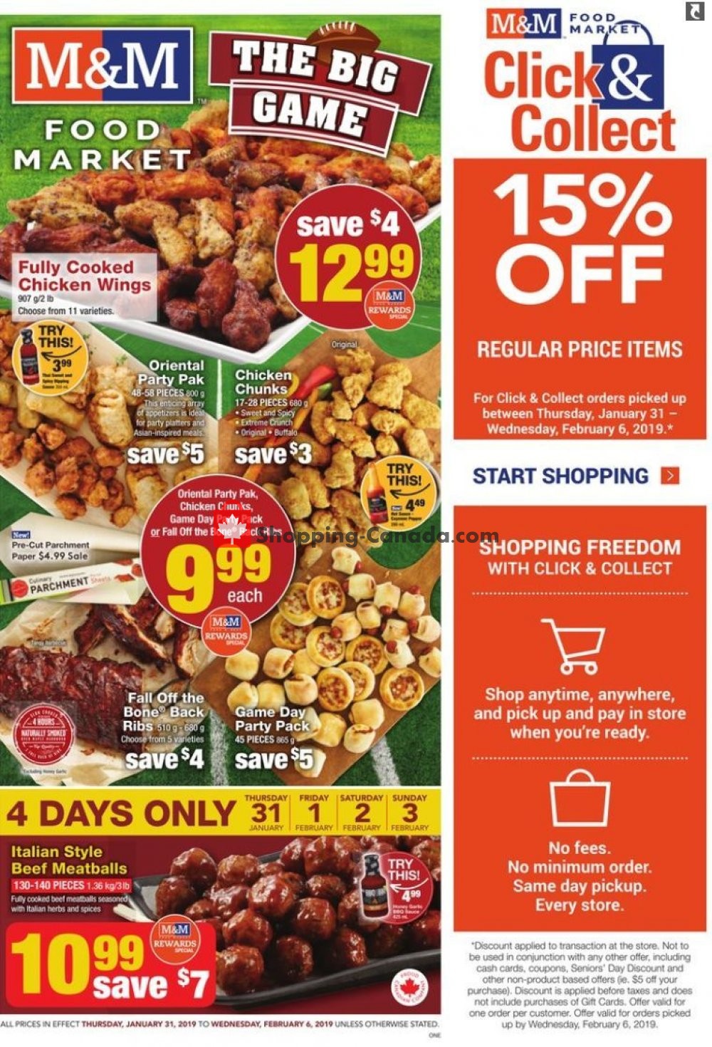 M&M Food Market flyer from Thursday January 31, 2019 to Wednesday February 6, 2019 - page 1