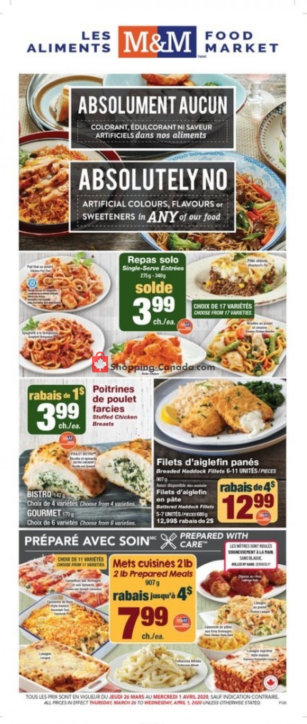 M&M Food Market Canada, flyer (Special Offer QC) March 26 April