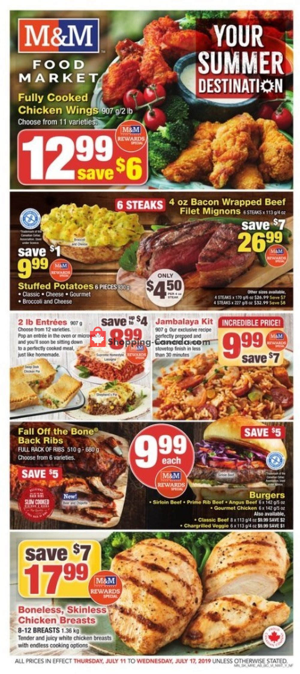 M&M Food Market flyer from Thursday July 11, 2019 to Wednesday July 17, 2019 - page 1