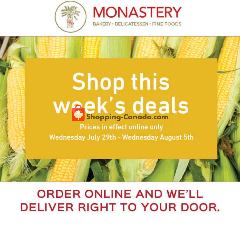 Monastery Bakery flyer from Wednesday July 29, 2020 to Wednesday August 5, 2020 - page 1