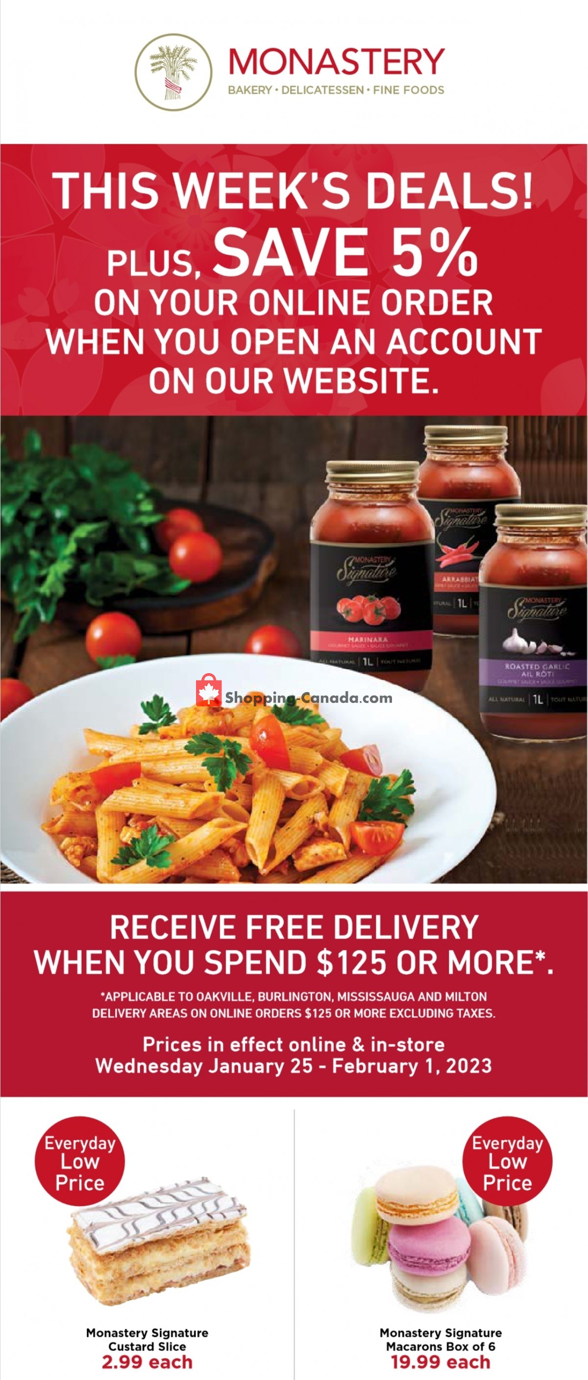 Monastery Bakery flyer from Wednesday January 25, 2023 to Wednesday February 1, 2023 - page 1