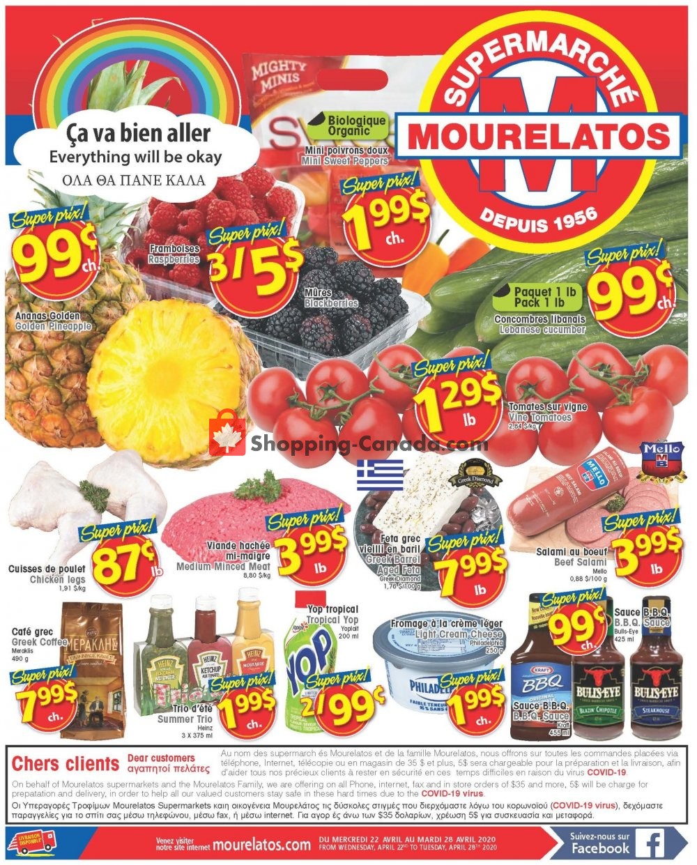 Mourelatos flyer from Wednesday April 22, 2020 to Tuesday April 28, 2020 - page 1