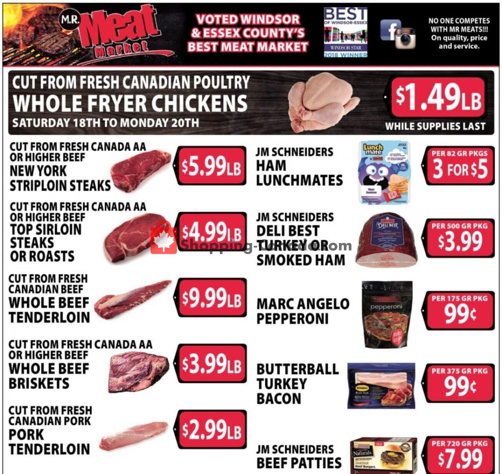 M.R. Meat Market flyer from Saturday April 18, 2020 to Saturday April 25, 2020 - page 1