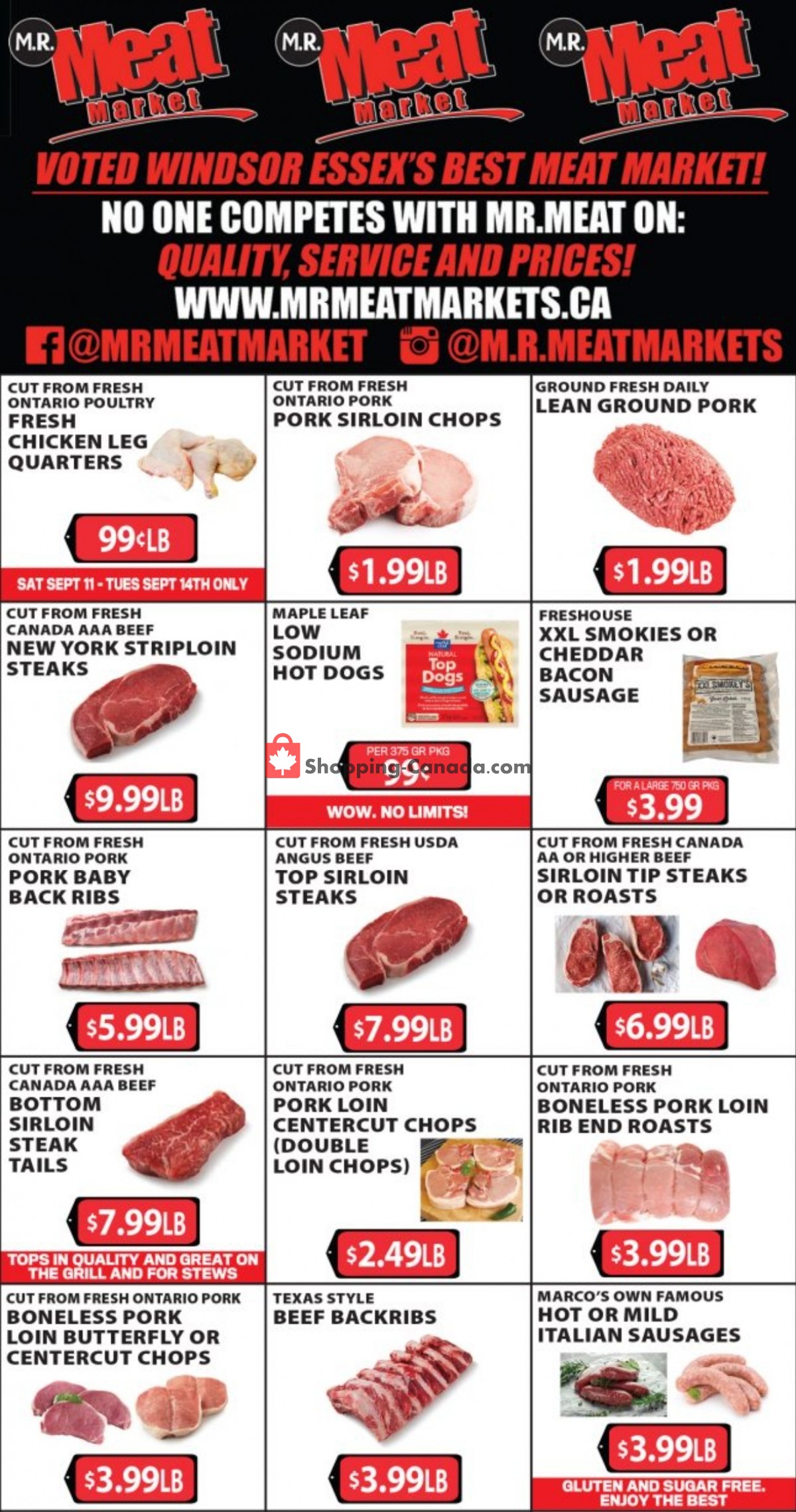 M.R. Meat Market flyer from Saturday September 11, 2021 to Saturday September 18, 2021 - page 1