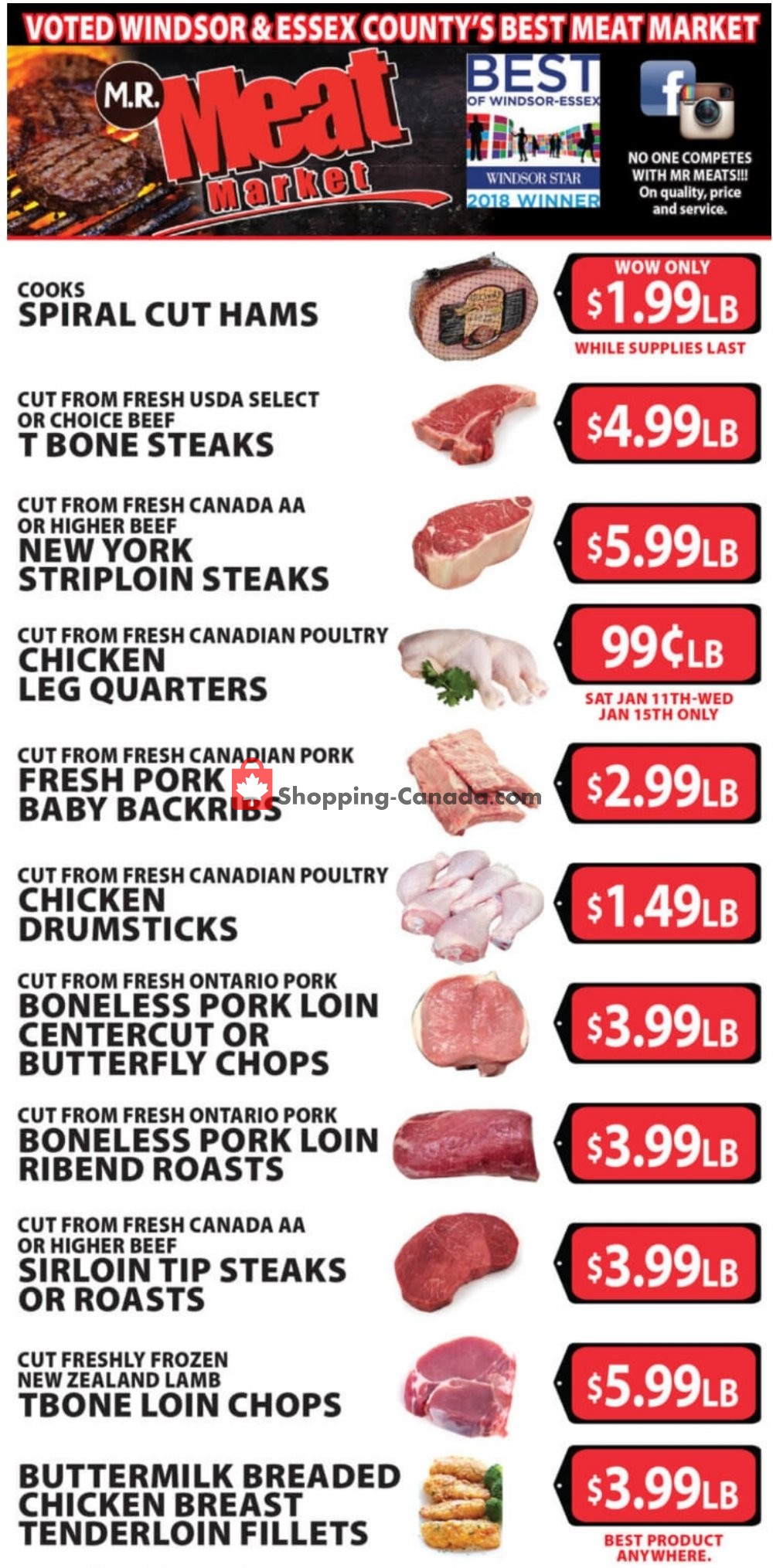 M.R. Meat Market flyer from Saturday January 11, 2020 to Saturday January 18, 2020 - page 1