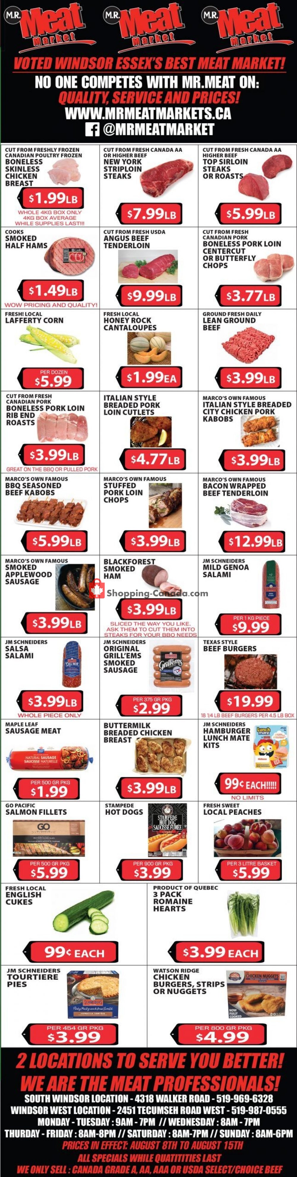 M.R. Meat Market flyer from Saturday August 8, 2020 to Saturday August 15, 2020 - page 1