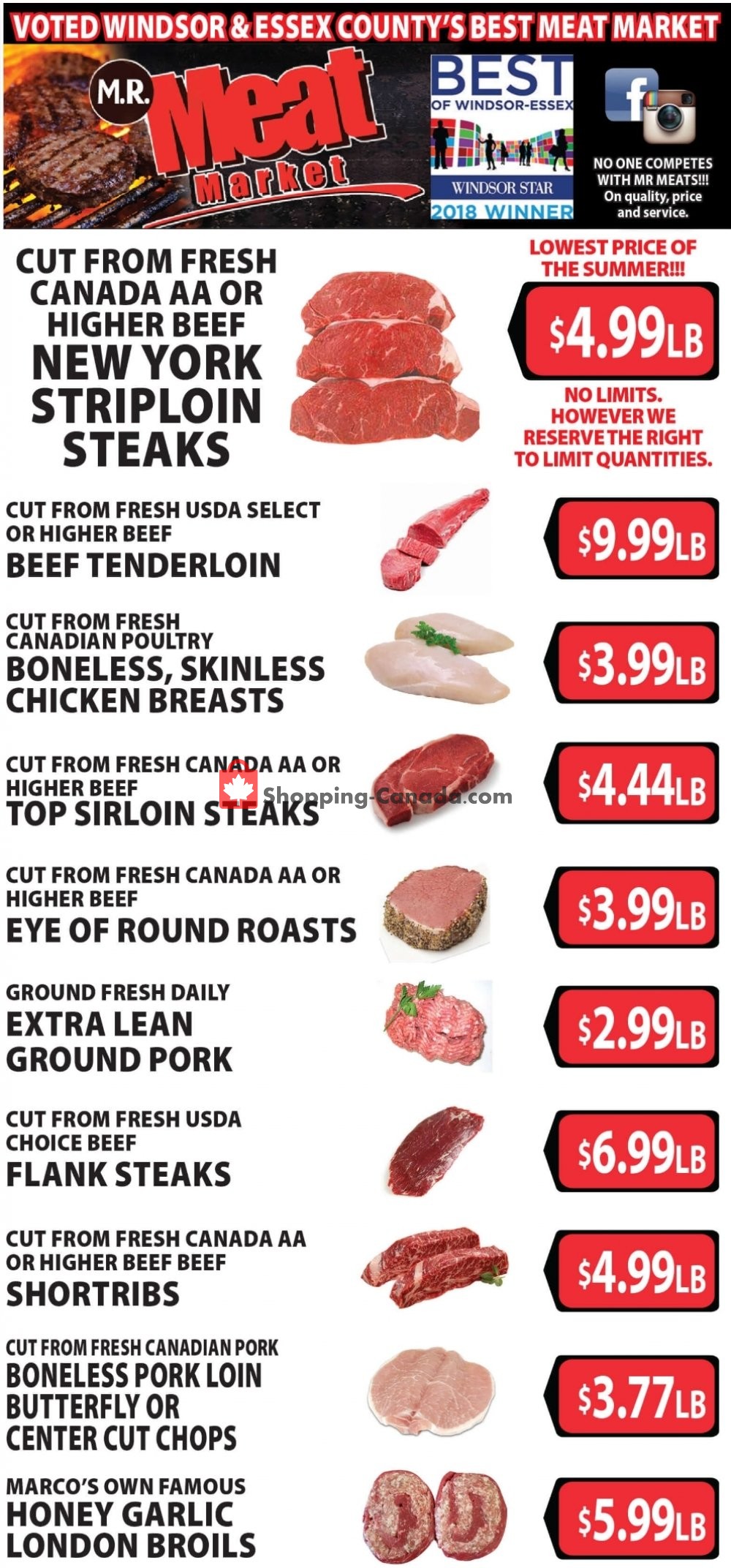 M.R. Meat Market flyer from Saturday August 10, 2019 to Wednesday August 14, 2019 - page 1