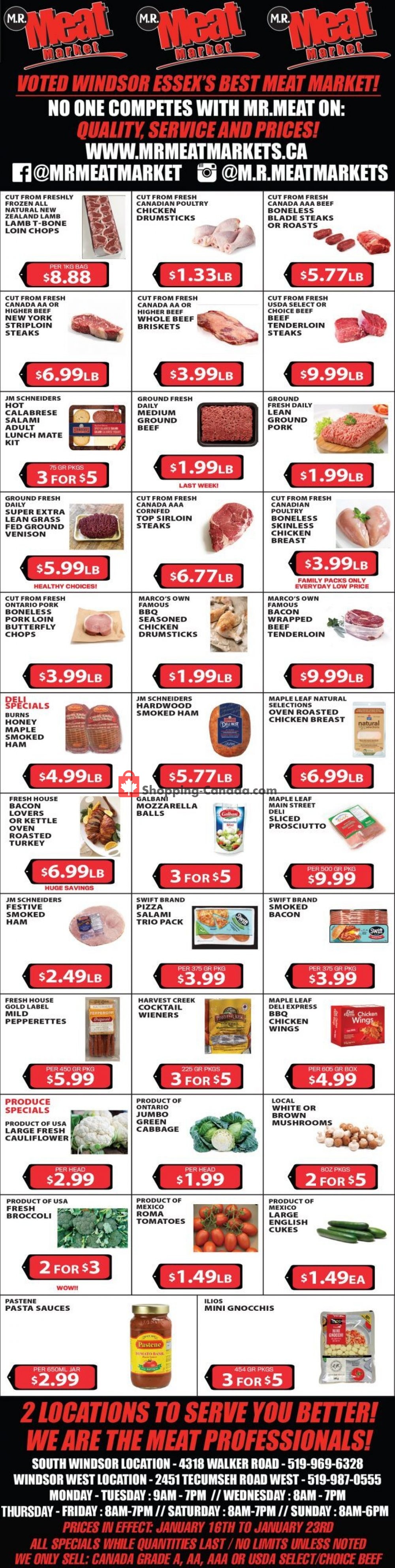 M.R. Meat Market flyer from Saturday January 16, 2021 to Saturday January 23, 2021 - page 1