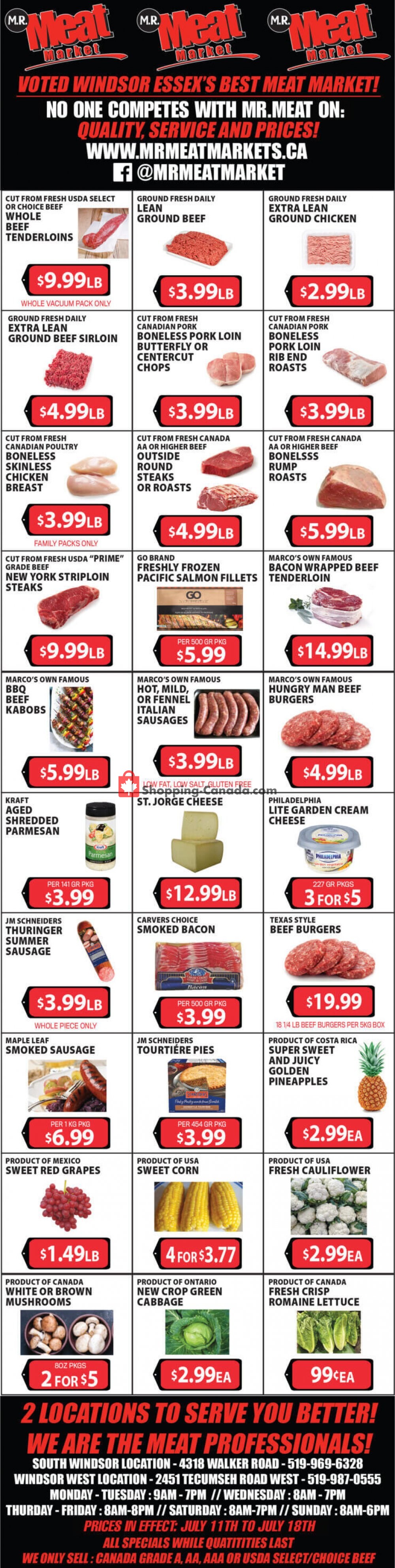 M.R. Meat Market flyer from Saturday July 11, 2020 to Saturday July 18, 2020 - page 1