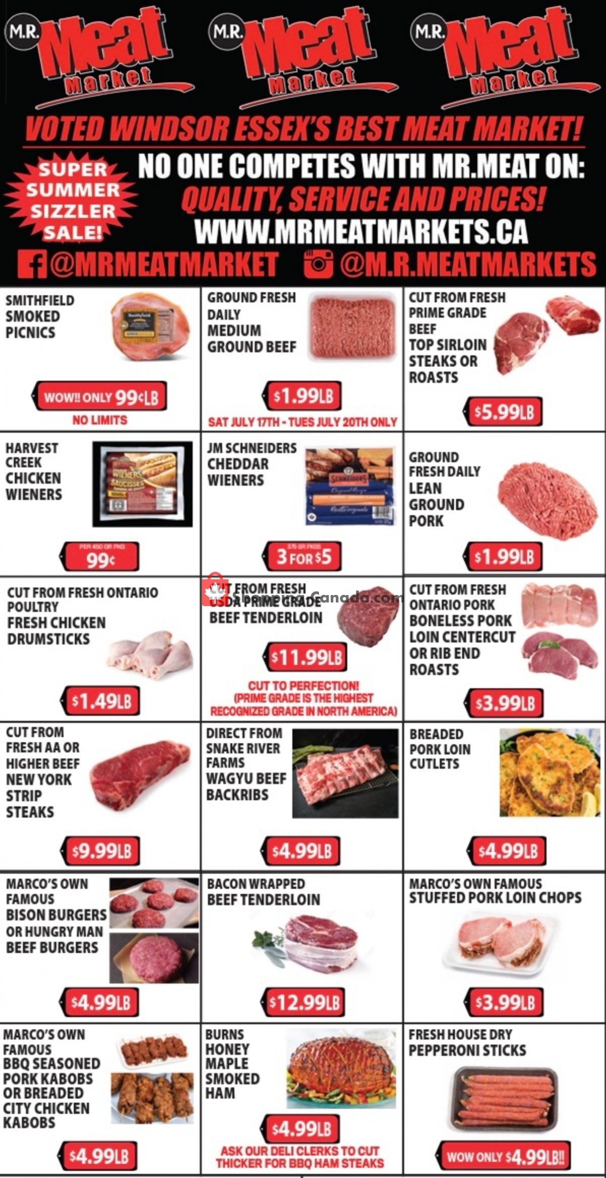 M.R. Meat Market flyer from Saturday July 17, 2021 to Saturday July 24, 2021 - page 1