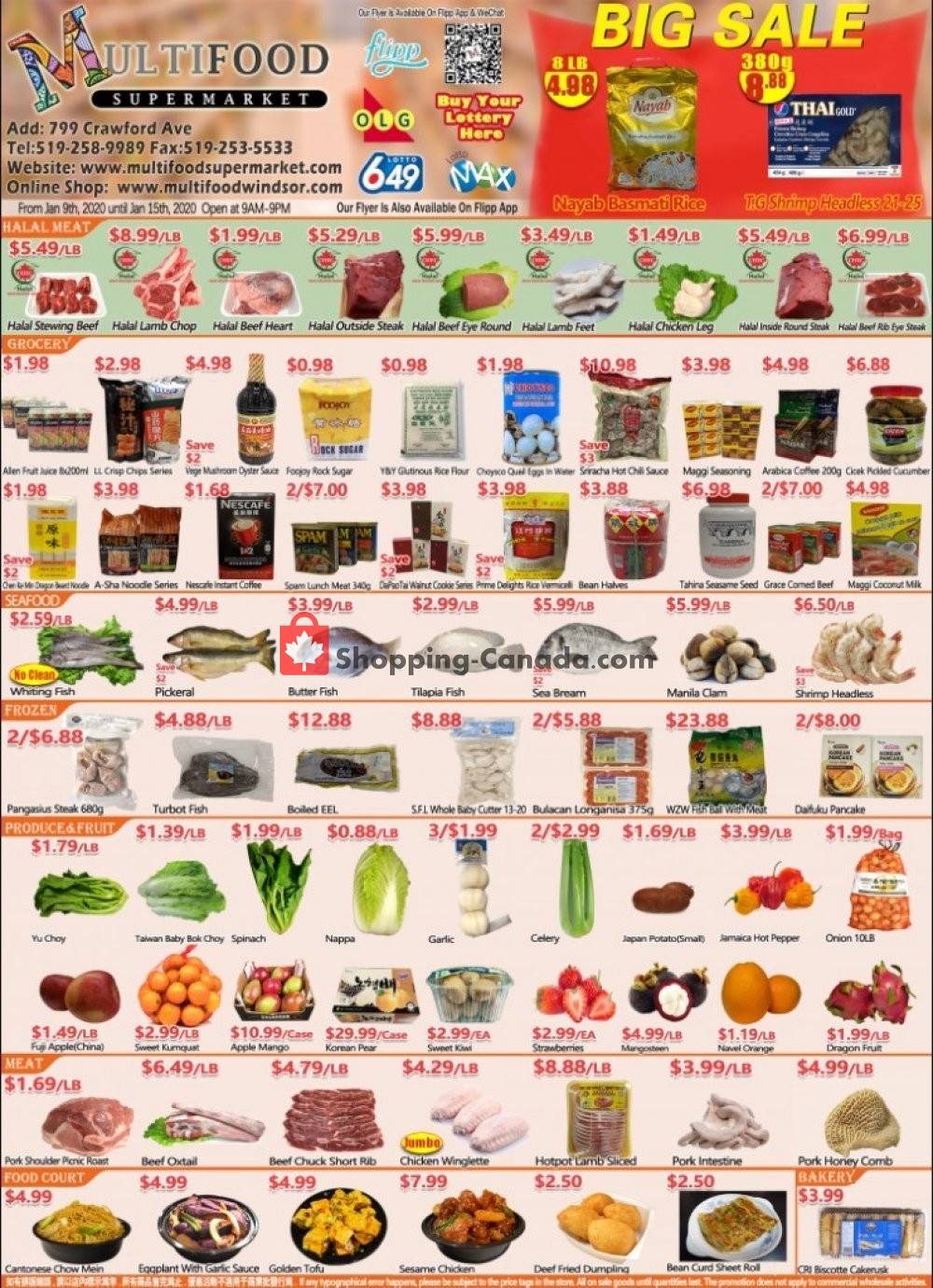 MultiFood Supermarket flyer from Thursday January 9, 2020 to Wednesday January 15, 2020 - page 1