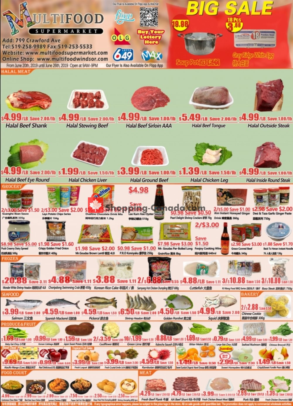 MultiFood Supermarket flyer from Thursday June 20, 2019 to Wednesday June 26, 2019 - page 1