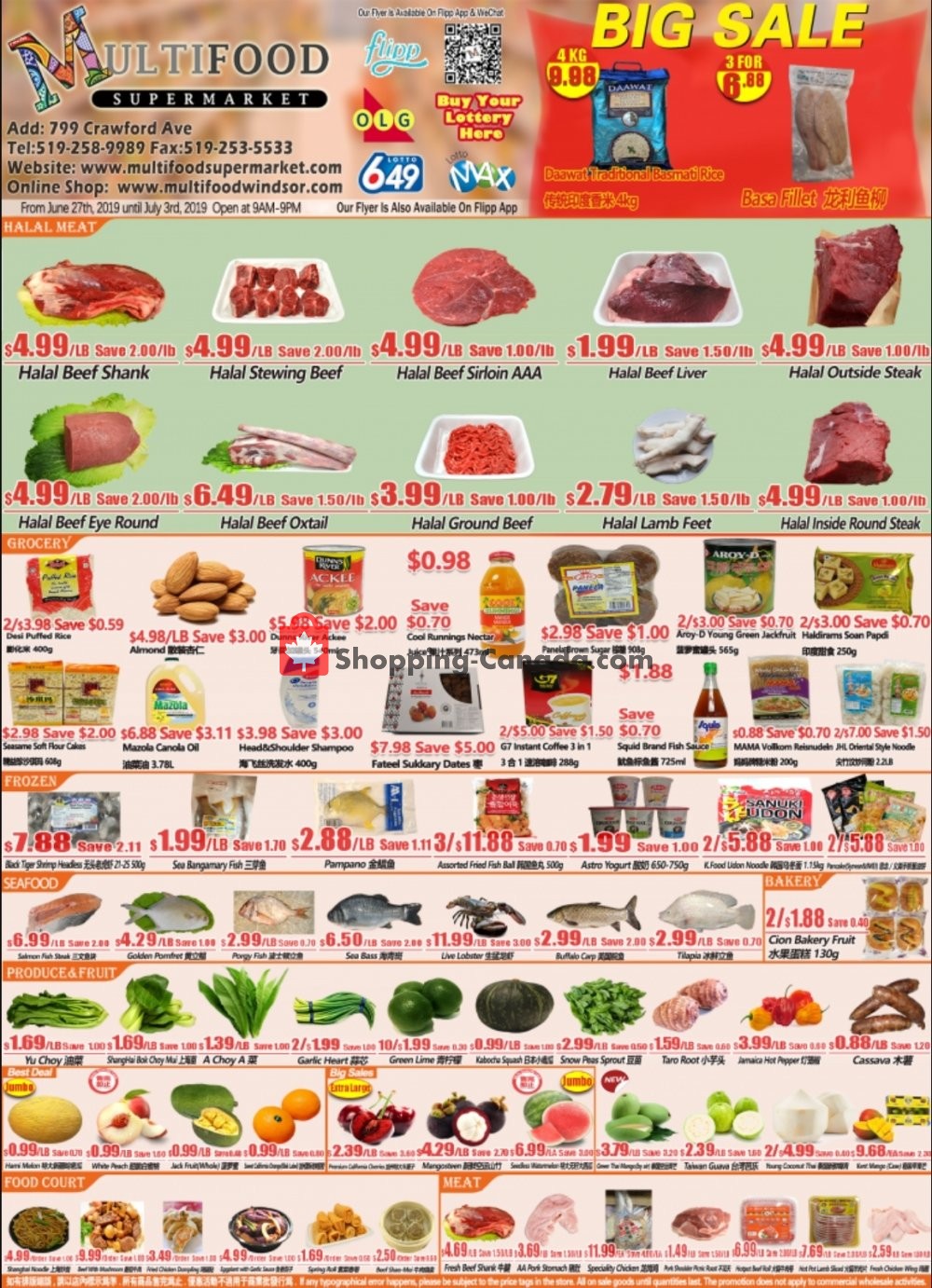 MultiFood Supermarket flyer from Thursday June 27, 2019 to Wednesday July 3, 2019 - page 1