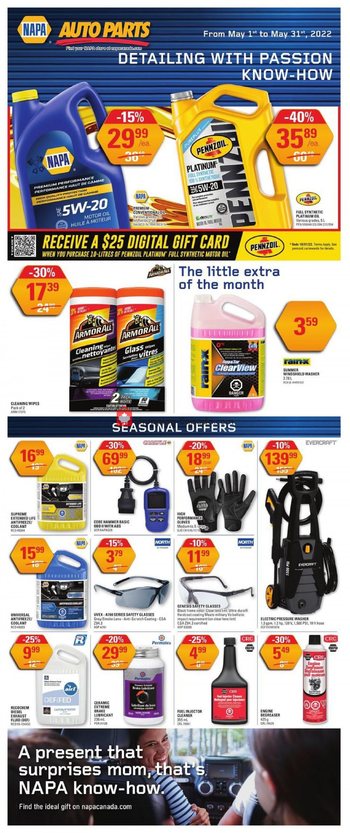 NAPA flyer from Sunday May 1, 2022 to Tuesday May 31, 2022 - page 1
