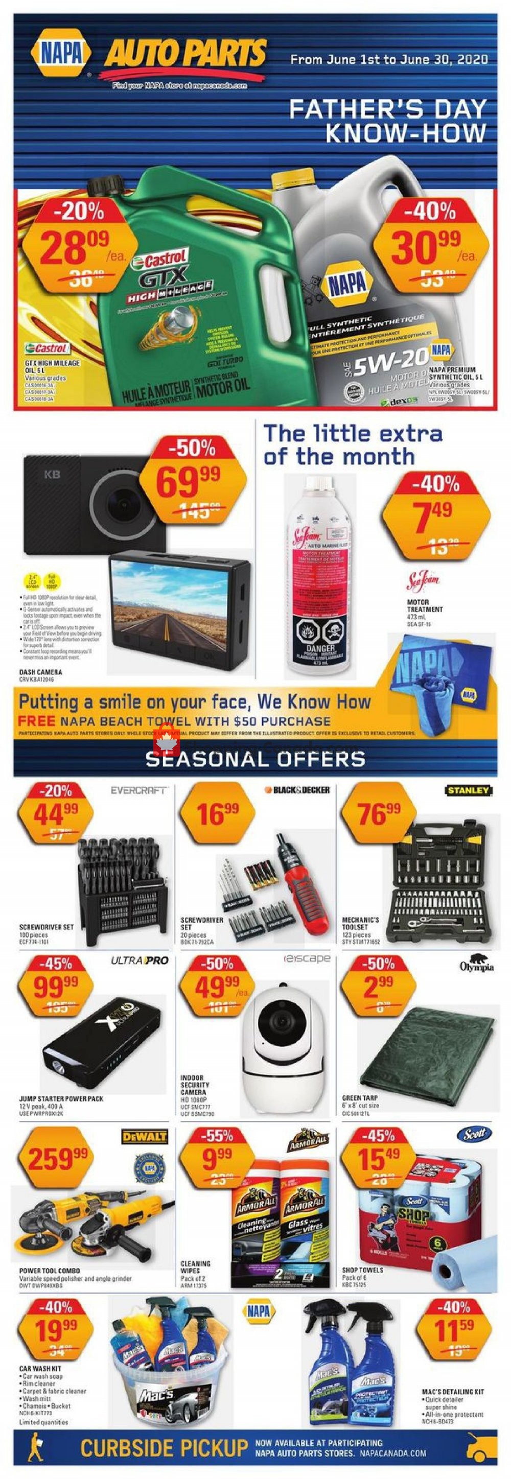 NAPA flyer from Monday June 1, 2020 to Tuesday June 16, 2020 - page 1