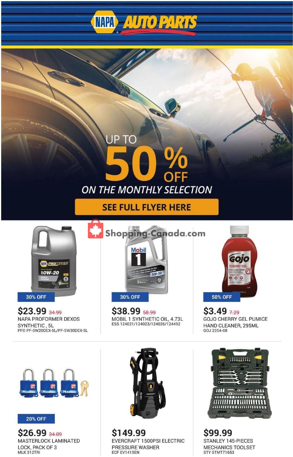 NAPA flyer from Thursday August 1, 2019 to Saturday August 31, 2019 - page 1