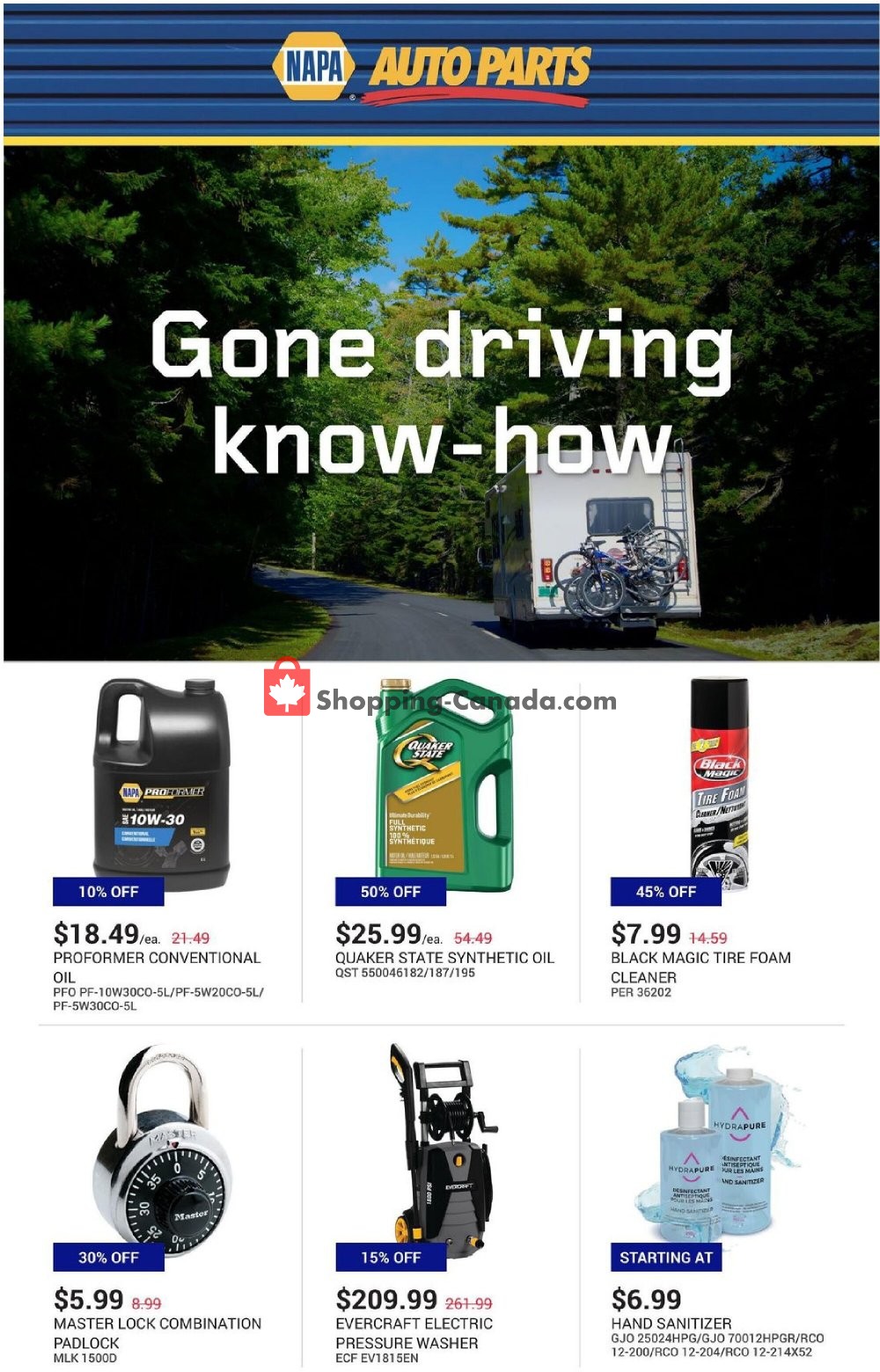 NAPA flyer from Saturday August 1, 2020 to Monday August 31, 2020 - page 1
