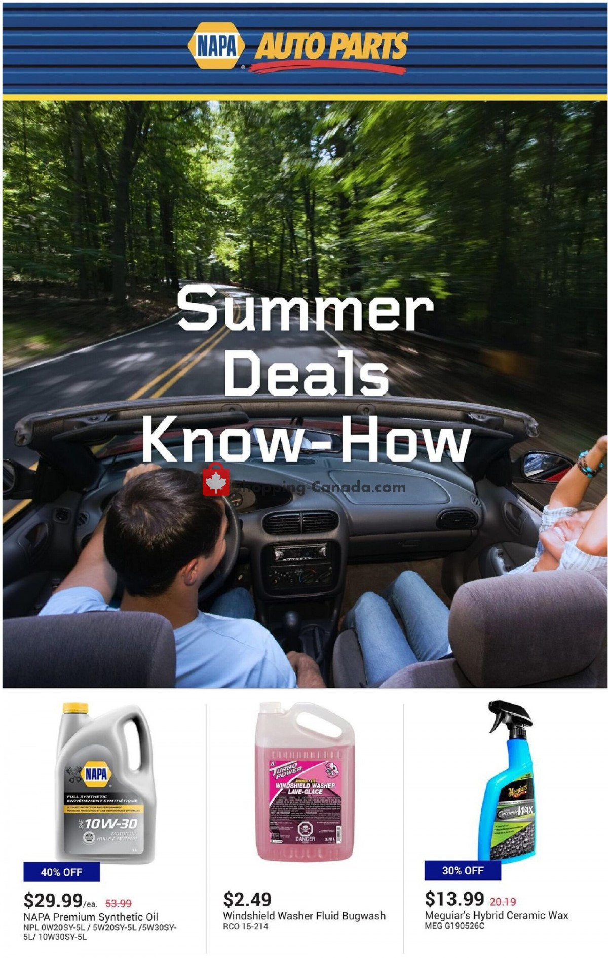NAPA Canada, flyer (Summer Deals) July 1 July 31, 2021 Shopping