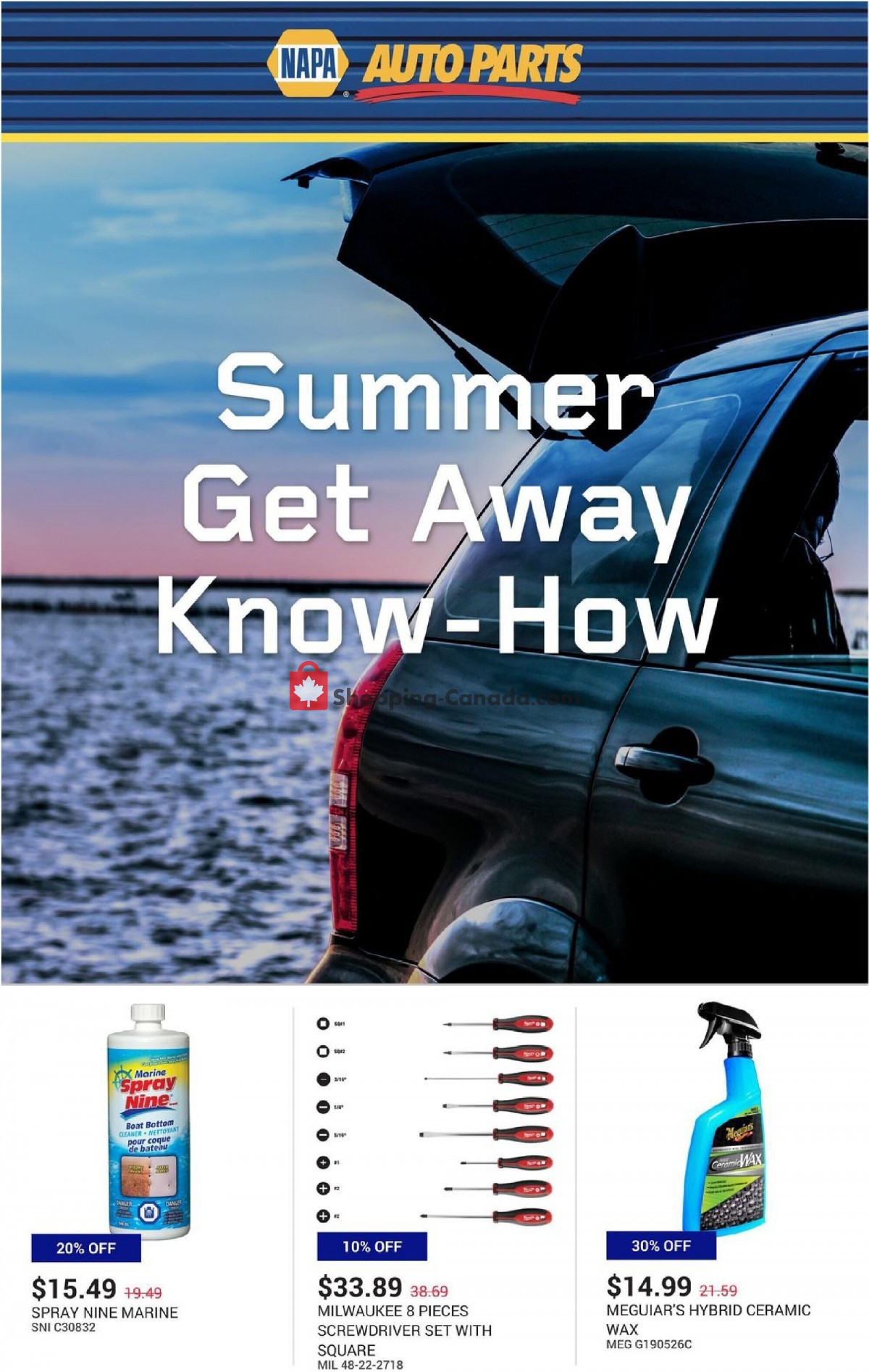NAPA flyer from Friday July 1, 2022 to Sunday July 31, 2022 - page 1