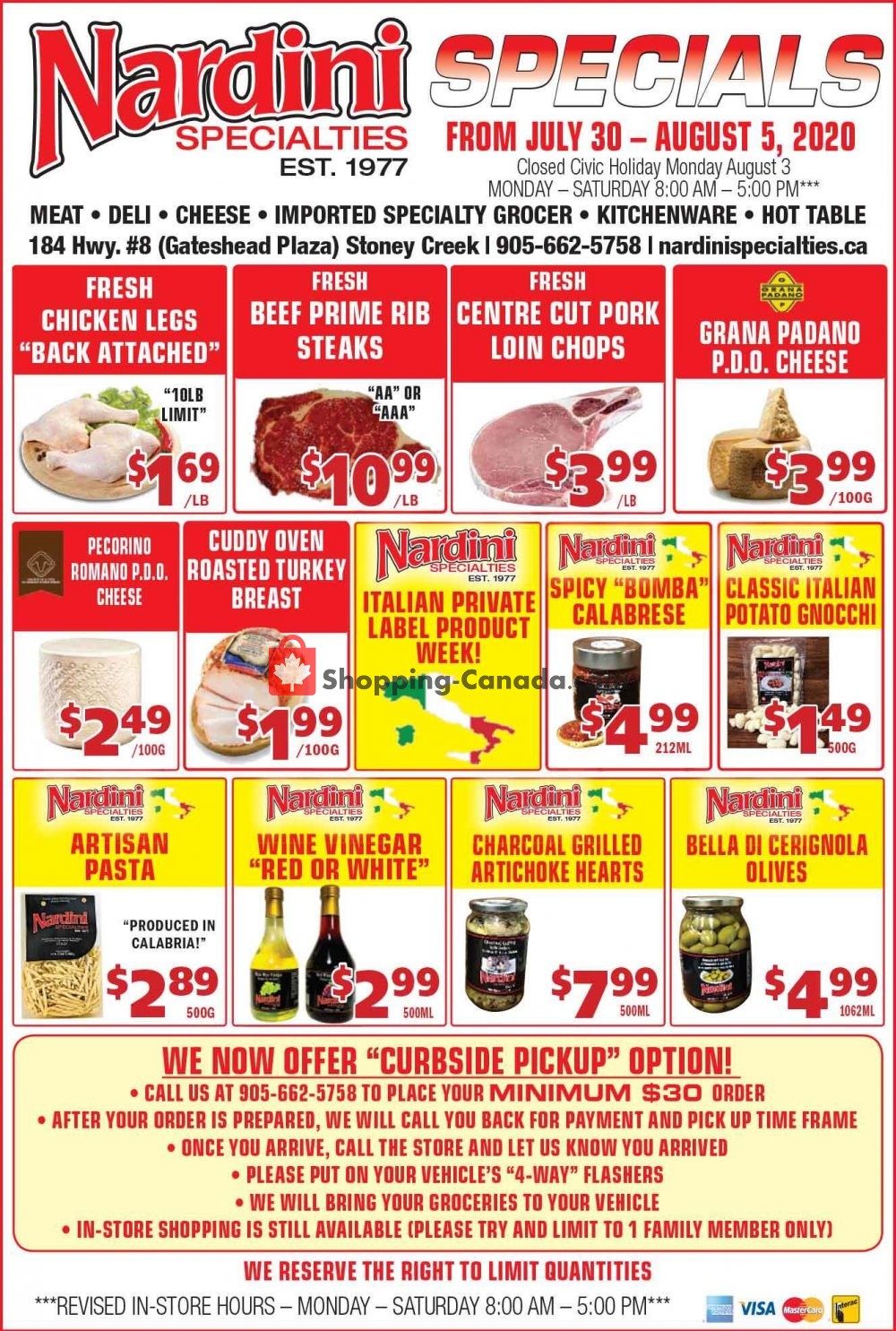 Nardini Specialties flyer from Thursday July 30, 2020 to Wednesday August 5, 2020 - page 1