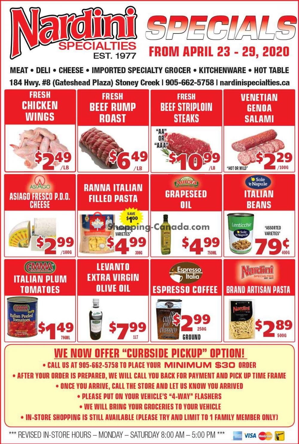 Nardini Specialties flyer from Thursday April 23, 2020 to Wednesday April 29, 2020 - page 1