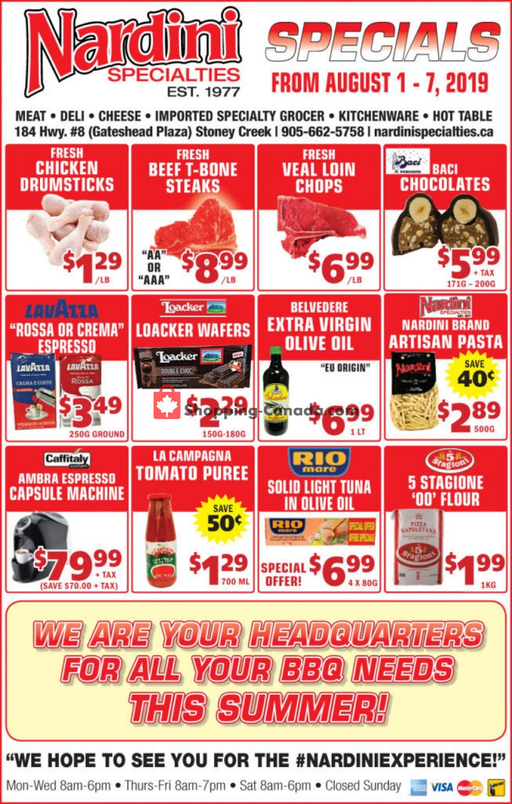 Nardini Specialties flyer from Thursday August 1, 2019 to Wednesday August 7, 2019 - page 1