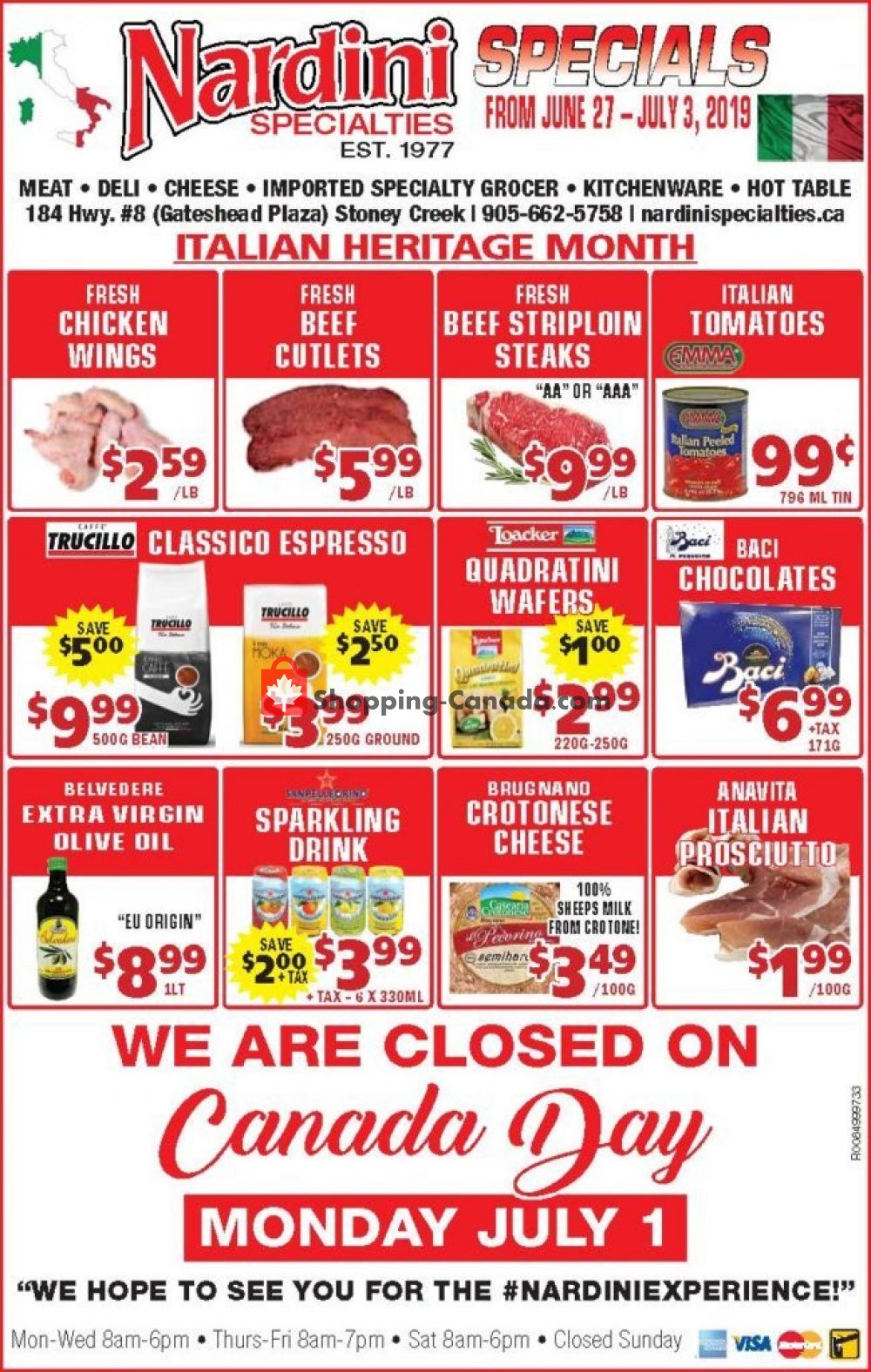 Nardini Specialties flyer from Thursday June 27, 2019 to Wednesday July 3, 2019 - page 1