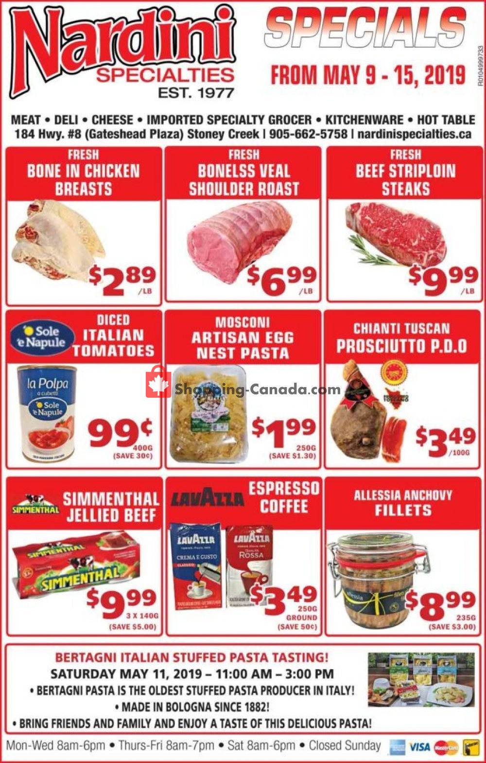 Nardini Specialties flyer from Thursday May 9, 2019 to Wednesday May 15, 2019 - page 1