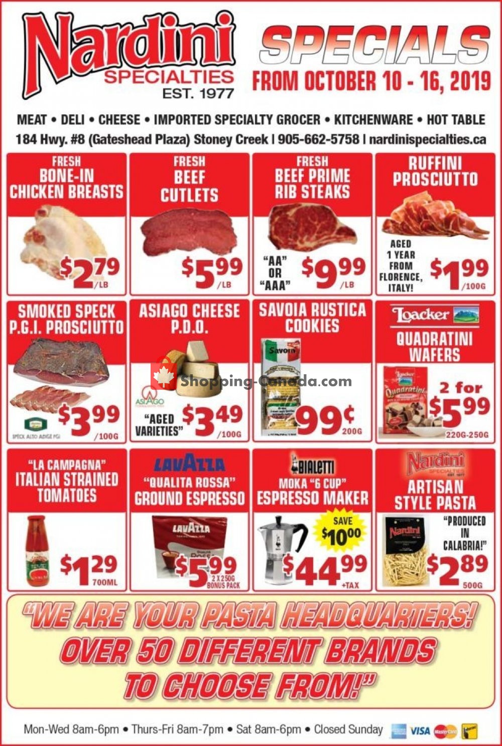 Nardini Specialties flyer from Thursday October 10, 2019 to Wednesday October 16, 2019 - page 1