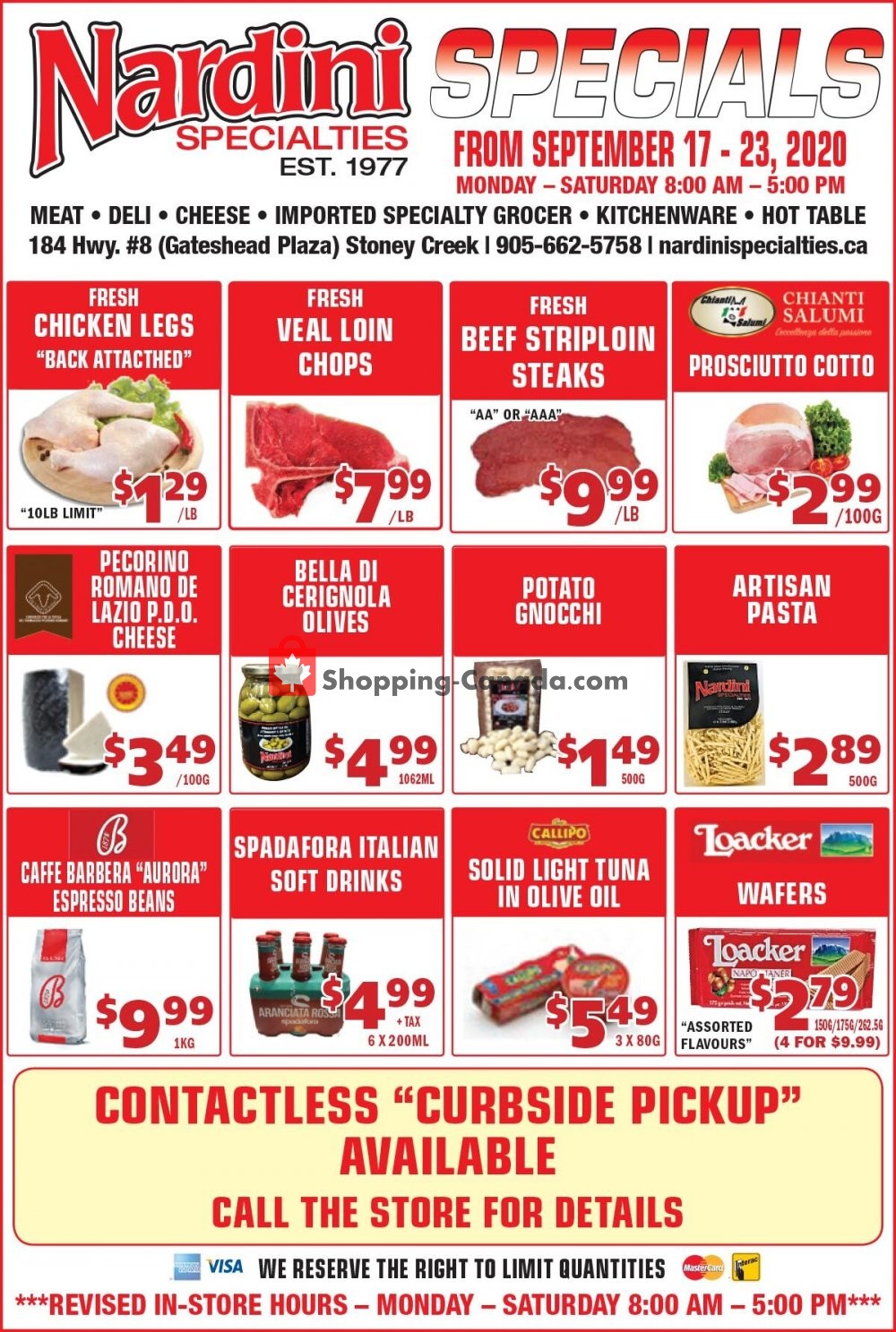 Nardini Specialties flyer from Thursday September 17, 2020 to Wednesday September 23, 2020 - page 1