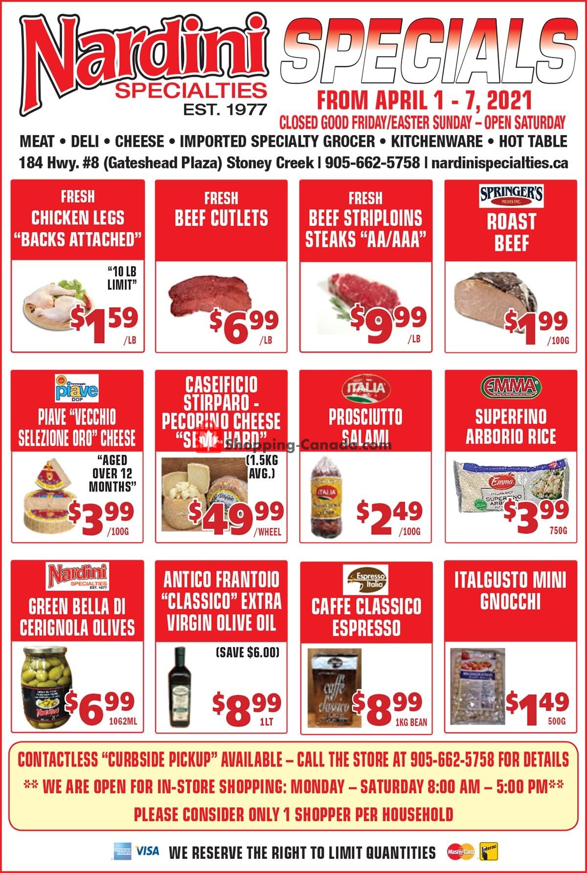 Nardini Specialties flyer from Thursday April 1, 2021 to Wednesday April 7, 2021 - page 1