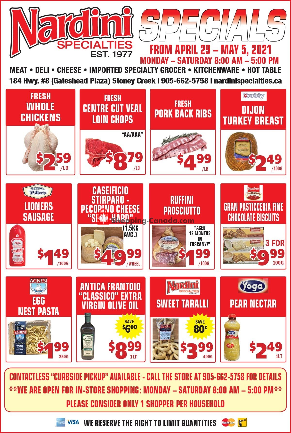 Nardini Specialties flyer from Thursday April 29, 2021 to Wednesday May 5, 2021 - page 1