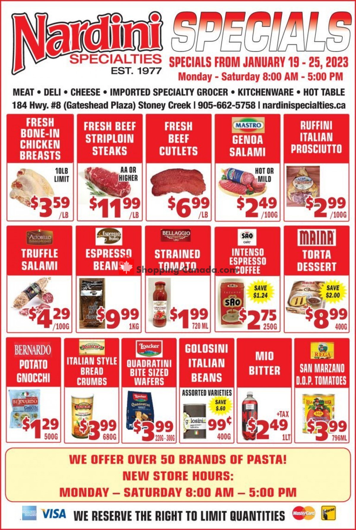 Nardini Specialties flyer from Thursday January 19, 2023 to Wednesday January 25, 2023 - page 1