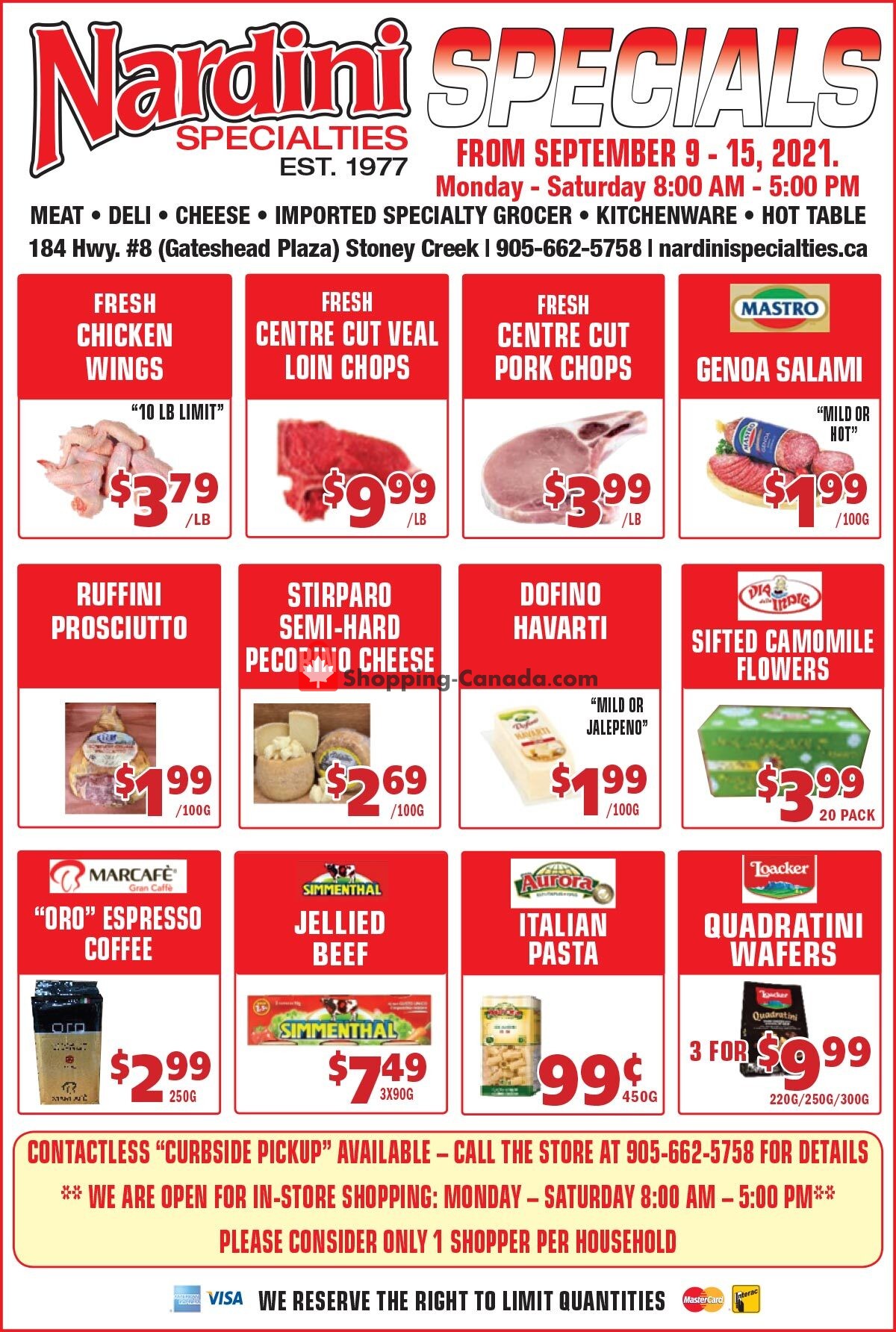 Nardini Specialties flyer from Thursday September 9, 2021 to Wednesday September 15, 2021 - page 1