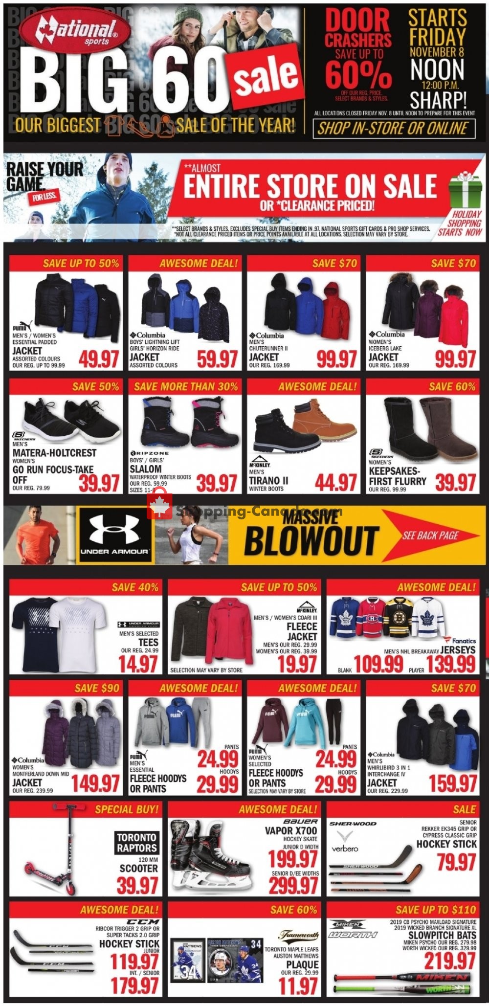 National Sports flyer from Friday November 8, 2019 to Thursday November 21, 2019 - page 1