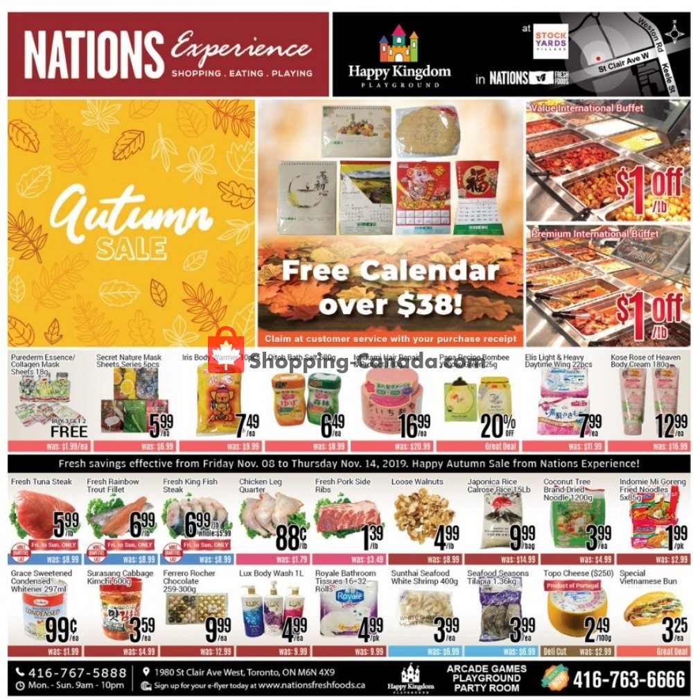 Nations Fresh Foods flyer from Friday November 8, 2019 to Thursday November 14, 2019 - page 1