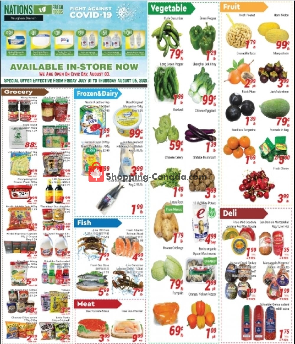 Nations Fresh Foods flyer from Friday July 31, 2020 to Thursday August 6, 2020 - page 1