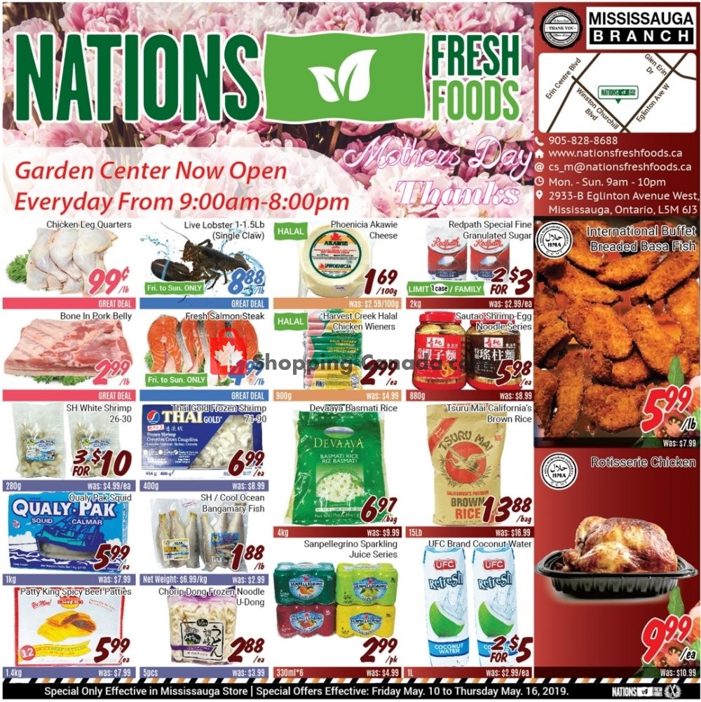 Nations Fresh Foods flyer from Friday May 10, 2019 to Thursday May 16, 2019 - page 1