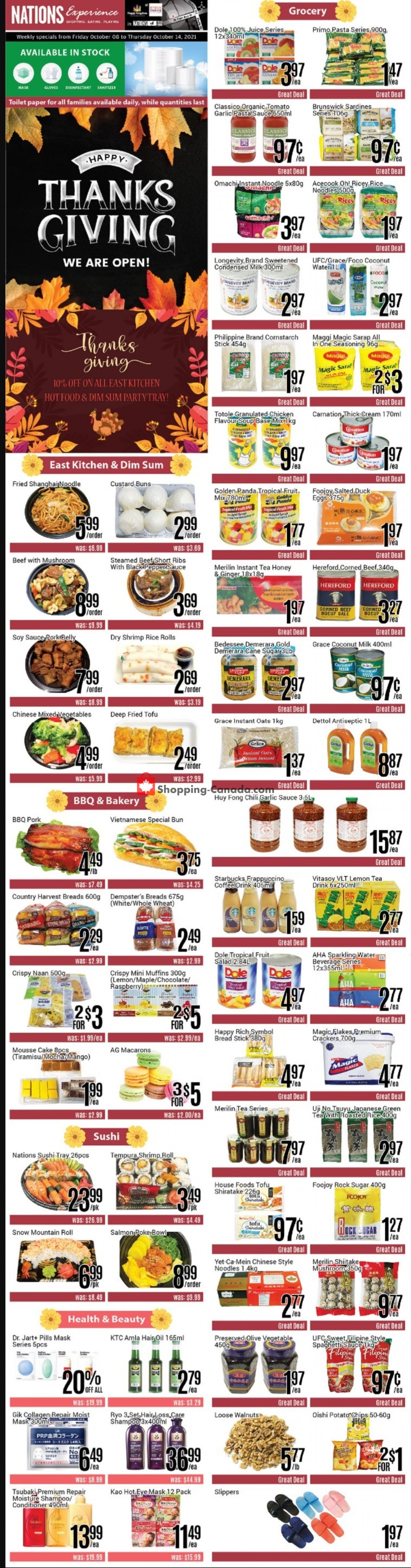 Nations Fresh Foods flyer from Friday October 8, 2021 to Thursday October 14, 2021 - page 1